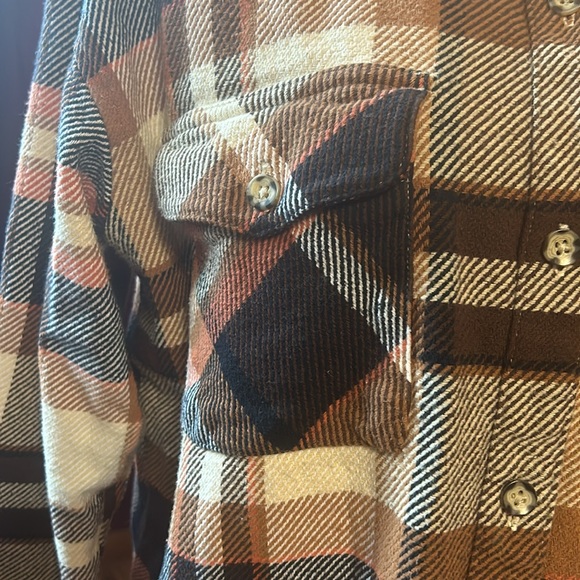 Flannel shirt, sz L, Natural reflections, brown - Picture 2 of 5